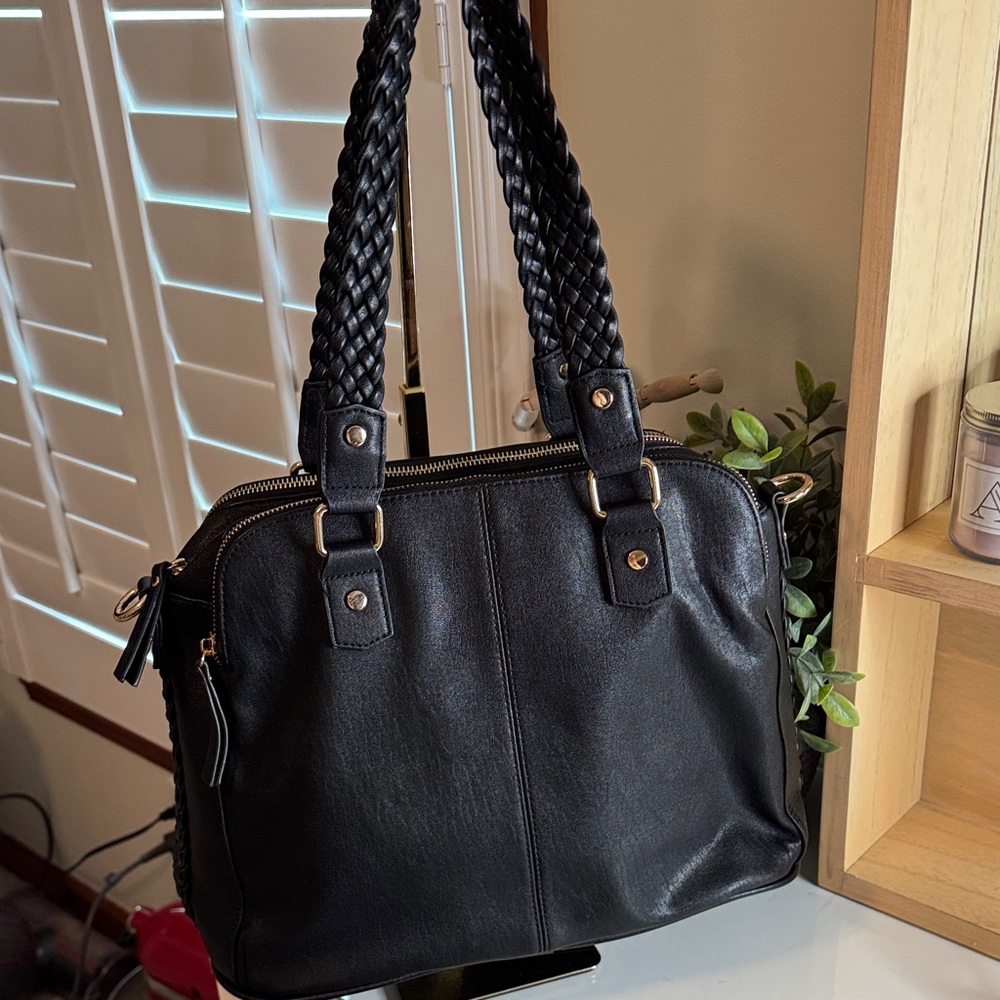 Antik Kraft Black Braided Shoulder Bag